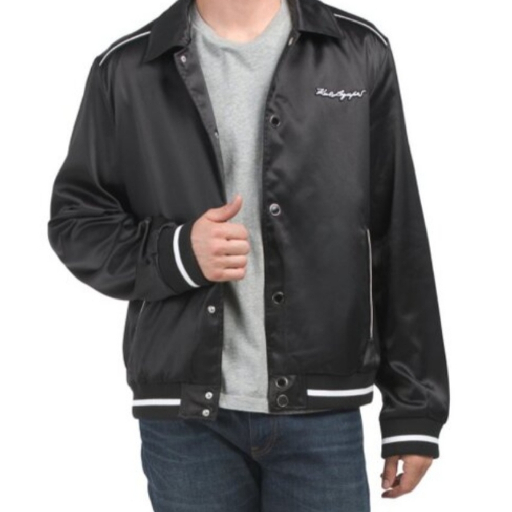 Karl Lagerfeld Bomber Style Satin  Jacket Sz XL